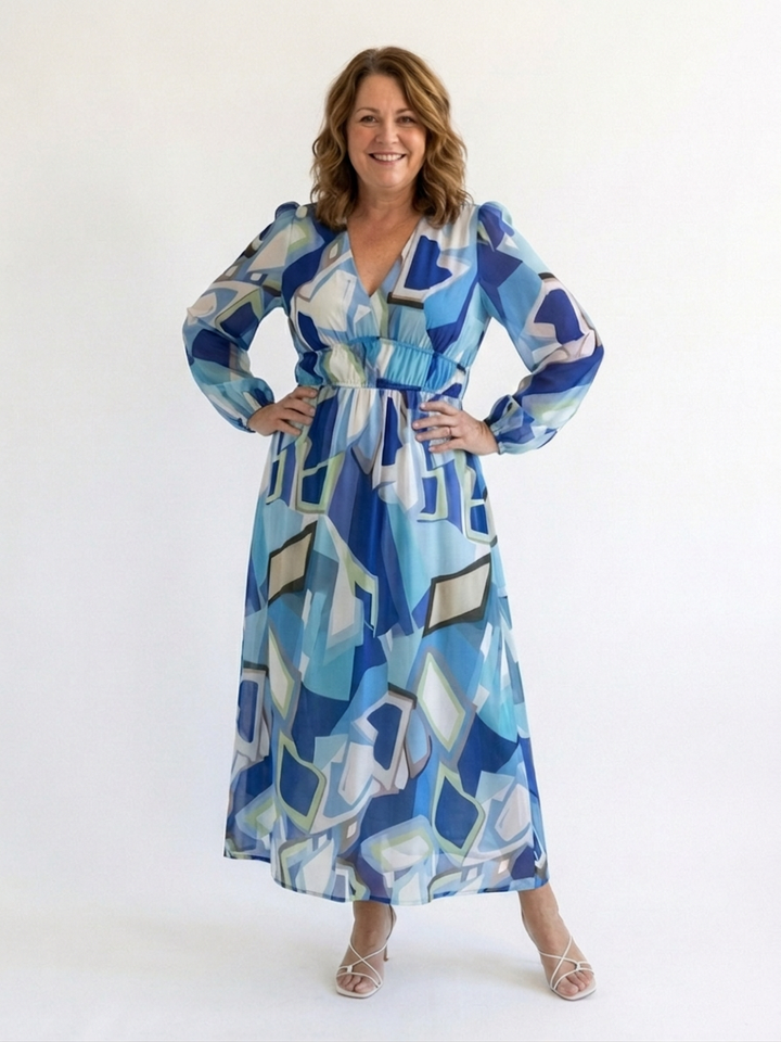 Harlow | Langærmet Floral Maxi Kjole