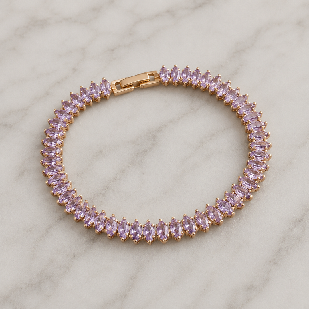 Sasha Marquise Tennisarmbånd | Guld