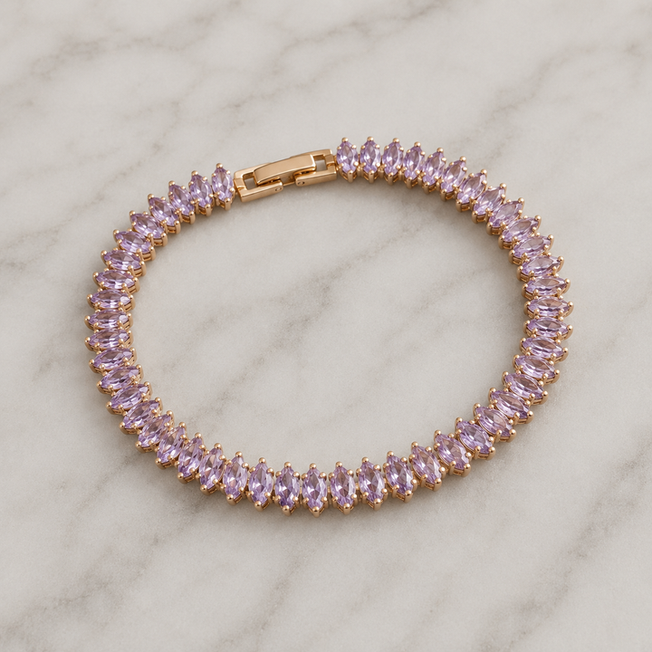 Sasha Marquise Tennisarmbånd | Guld