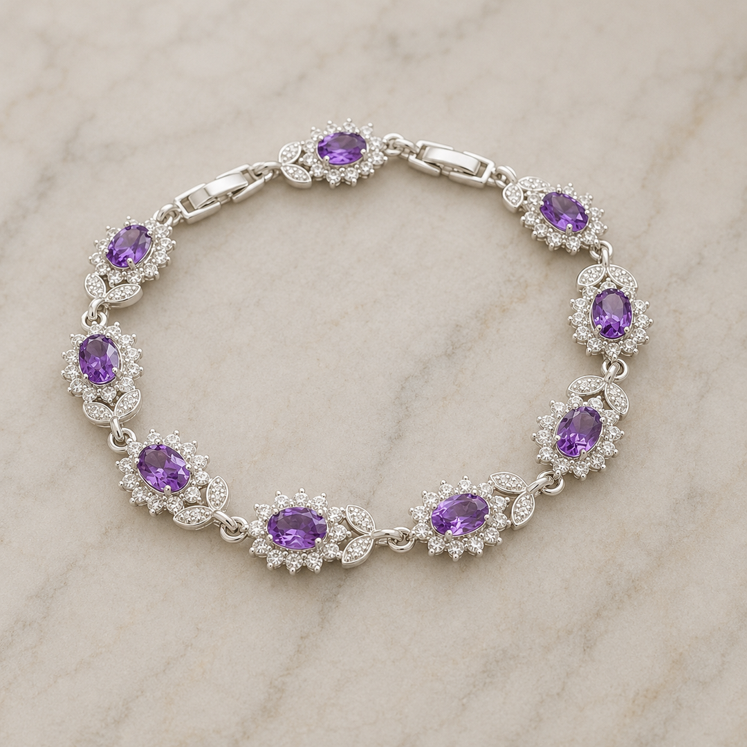 Solene Violetthorn Armbånd | Hvidguld