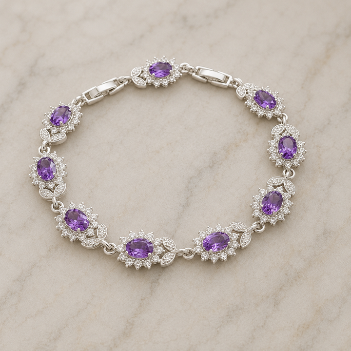 Solene Violetthorn Armbånd | Hvidguld