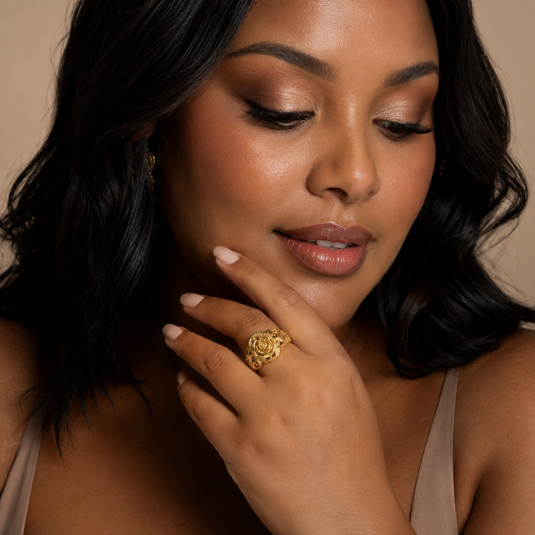 Zinnia Blomst Ring | Guld