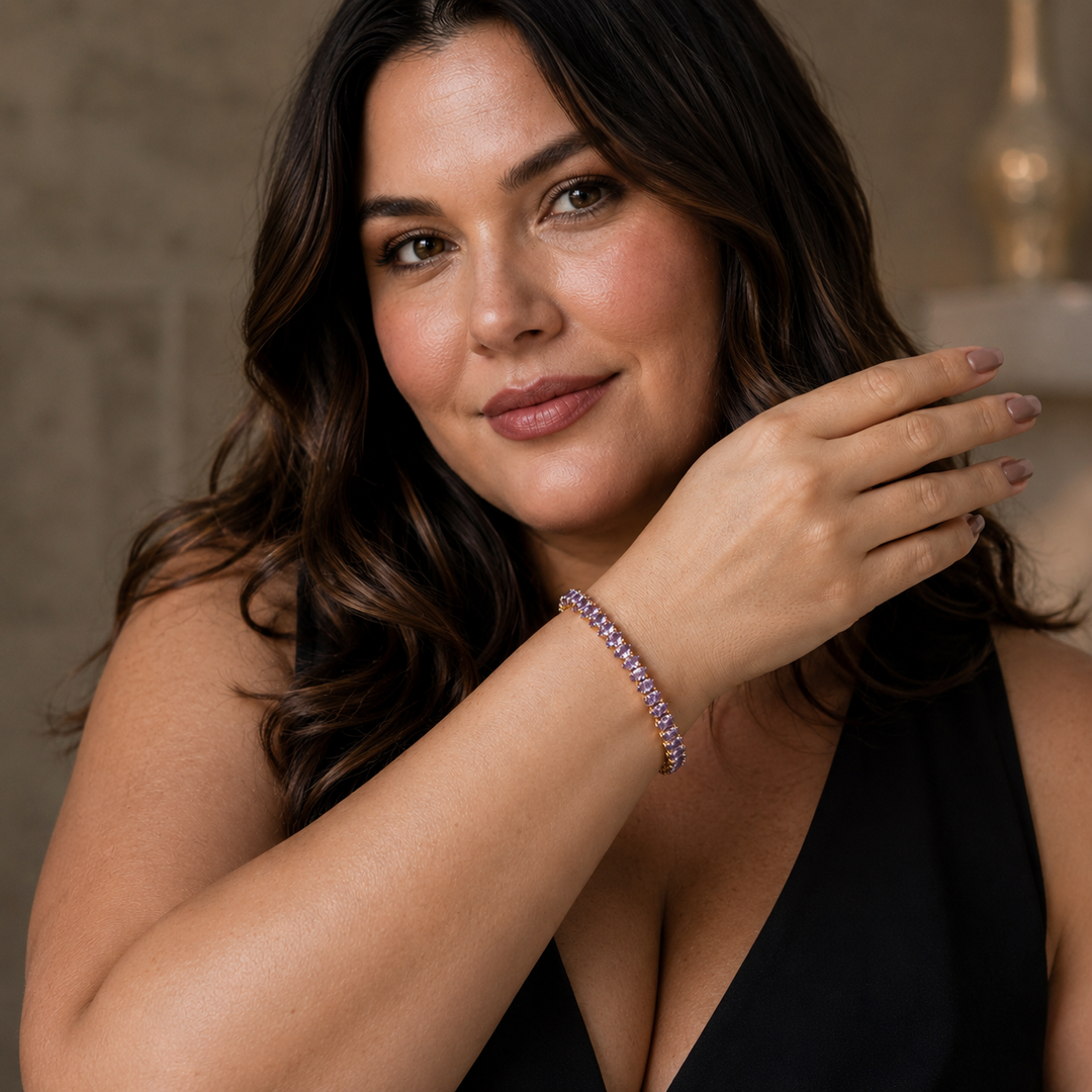 Sasha Marquise Tennisarmbånd | Guld