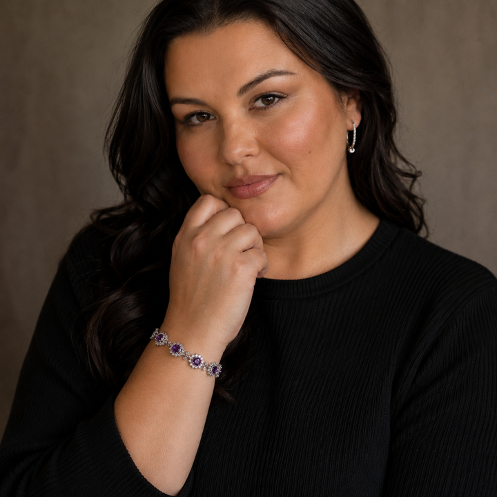 Solene Violetthorn Armbånd | Hvidguld