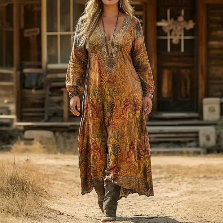 Tabitha | Vintage-inspireret langærmet casual kjole