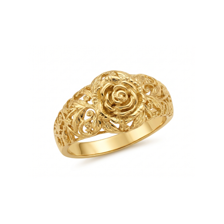 Zinnia Blomst Ring | Guld
