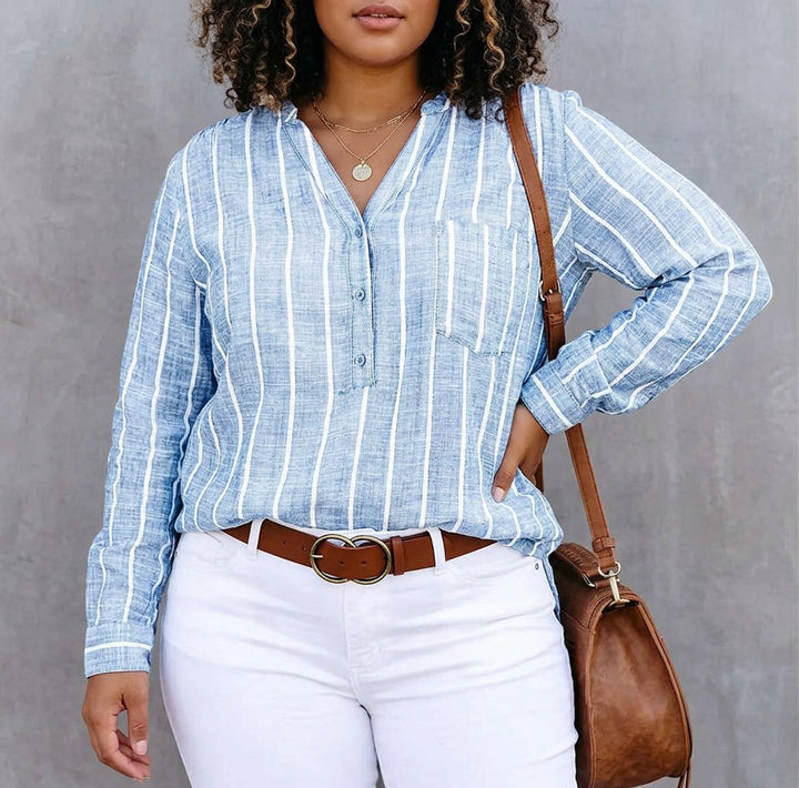 Mable | Stribet Casual Bluse