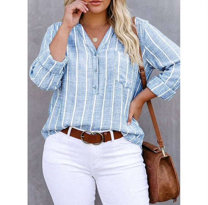 Mable | Stribet Casual Bluse