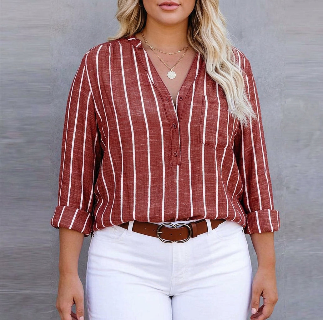 Mable | Stribet Casual Bluse