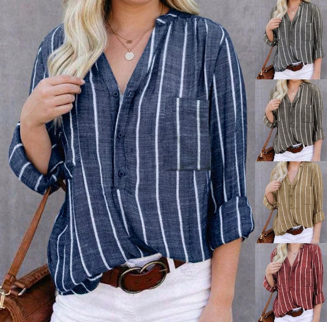 Mable | Stribet Casual Bluse