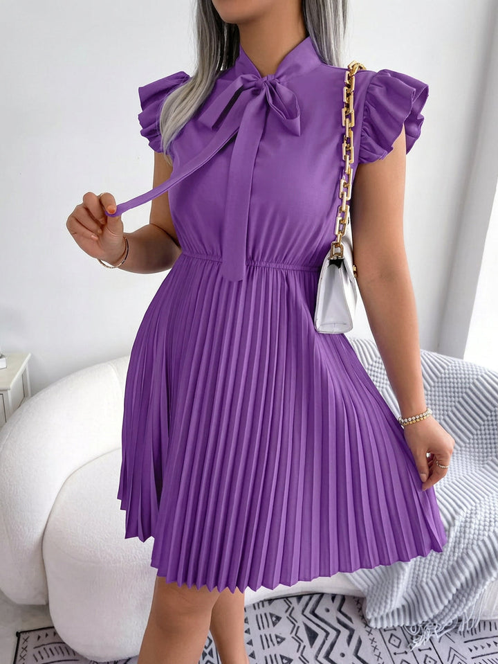 Sabine | Sløjfe Pleated Midi Kjole