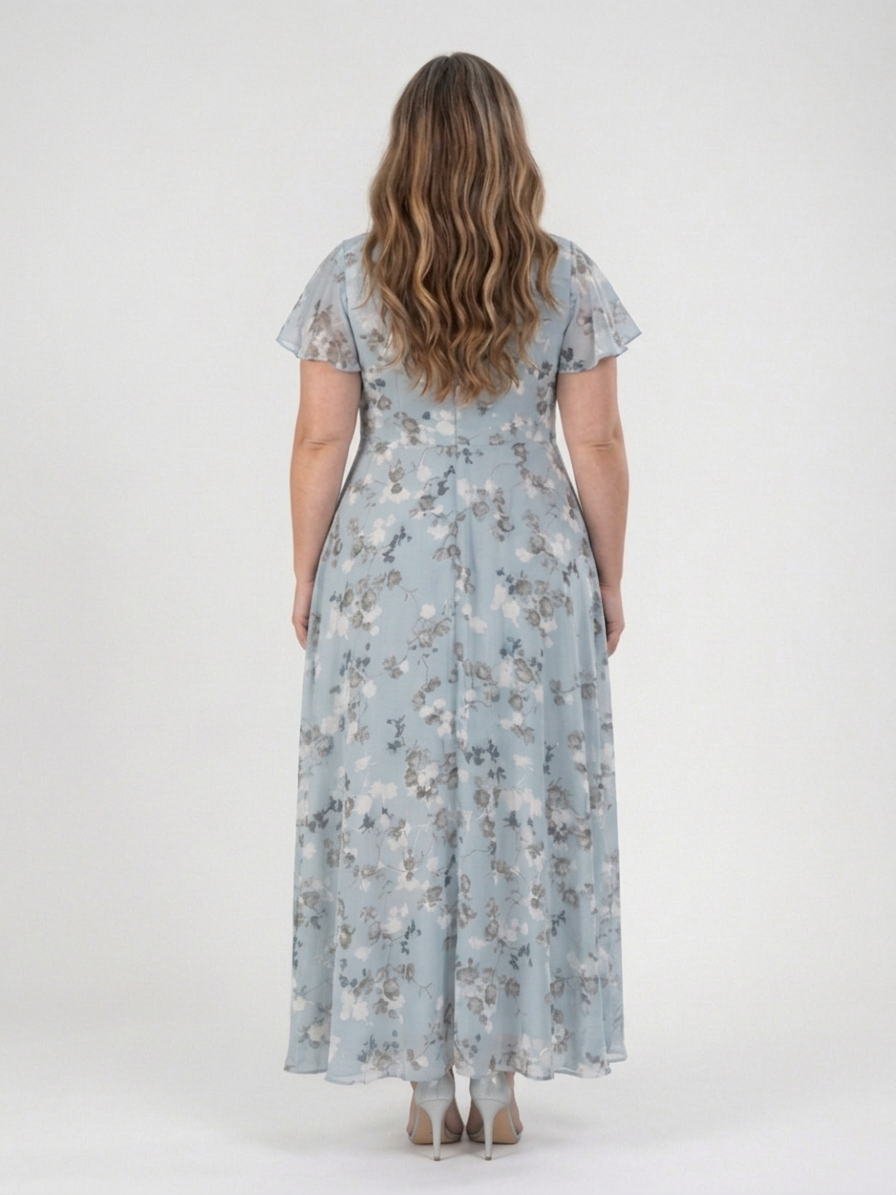 Leontine | Floral Chiffon Maxi Kjole