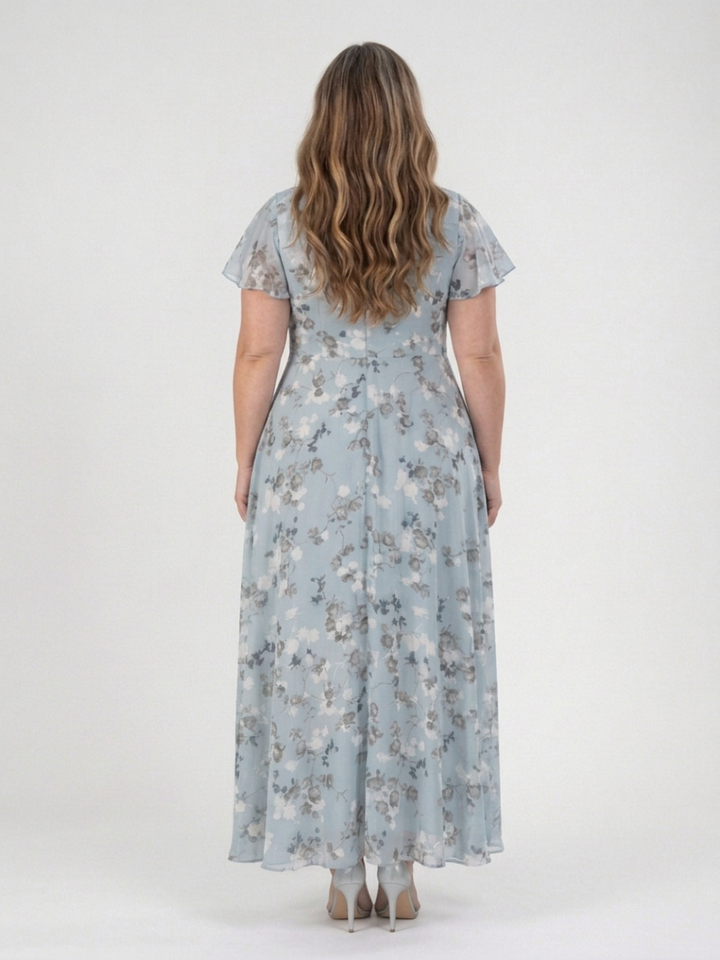 Leontine | Floral Chiffon Maxi Kjole