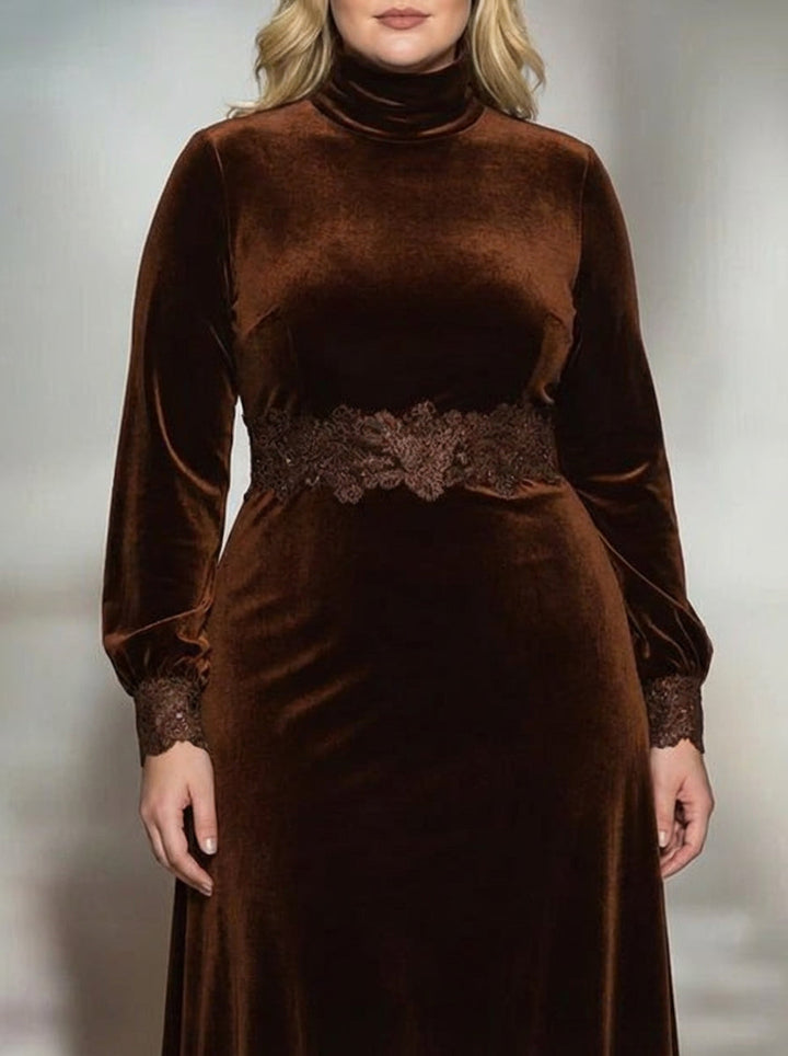 MABLE | HØJ KRAVE LACE MAXI KJOLE