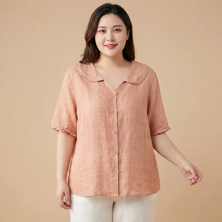 Calliope | Vintage Bluse med Knapdetalje