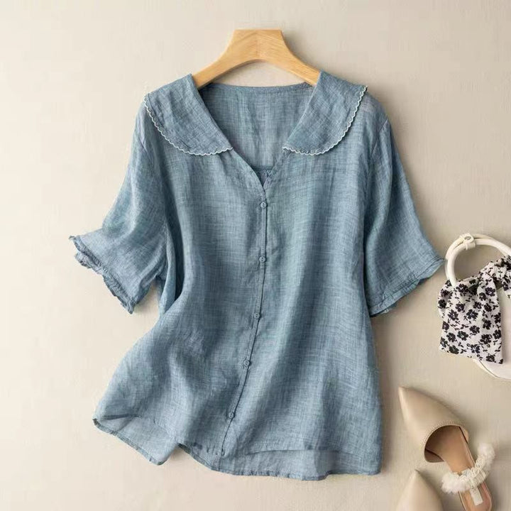 Calliope | Vintage Bluse med Knapdetalje