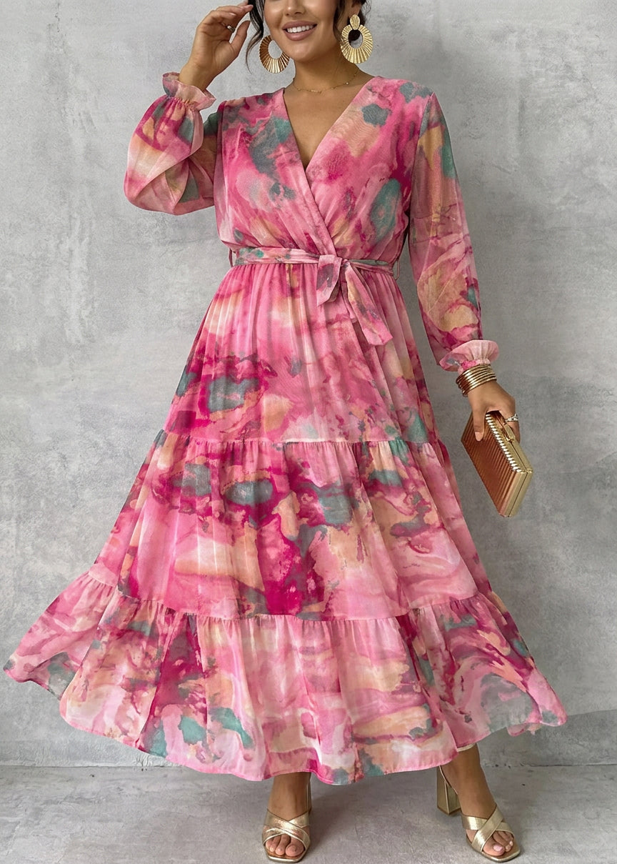 Petra | Wrap Kjole med Blomsterprint