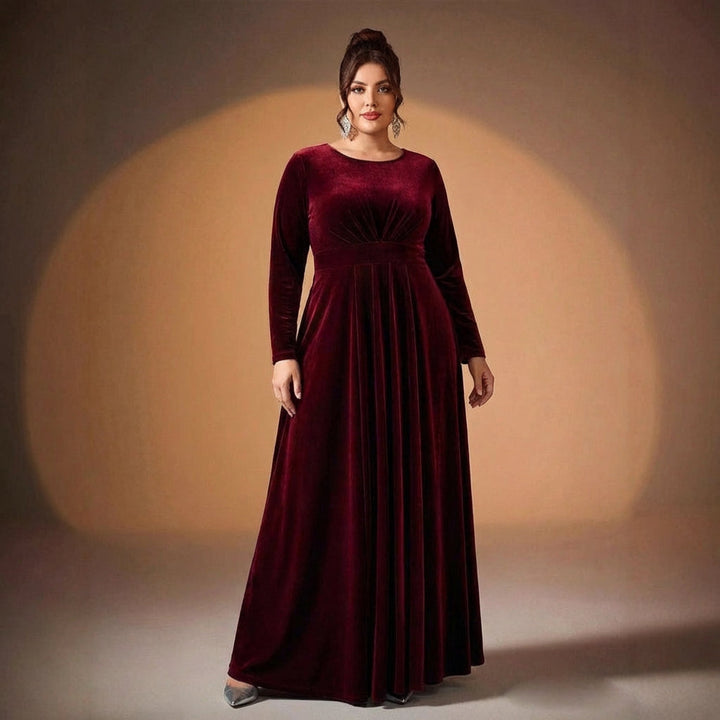 Maia | Langærmet Velour Maxi Kjole