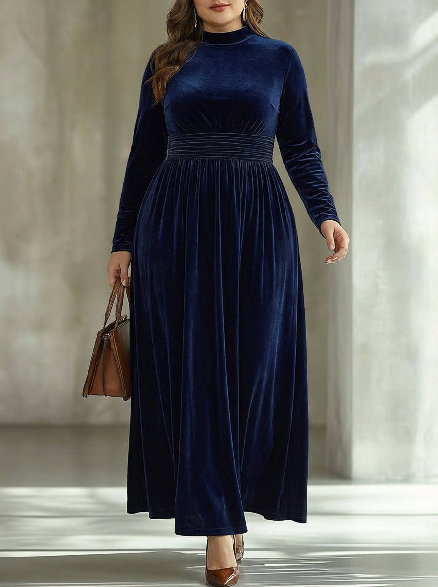Isabeau | Plisseret Velvet Maxi Kjole