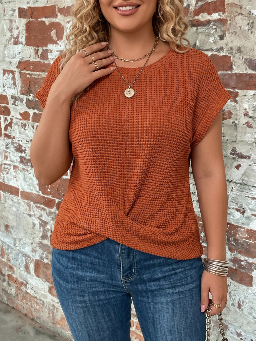 Nadya | Vaffelstrikket Casual T-shirt