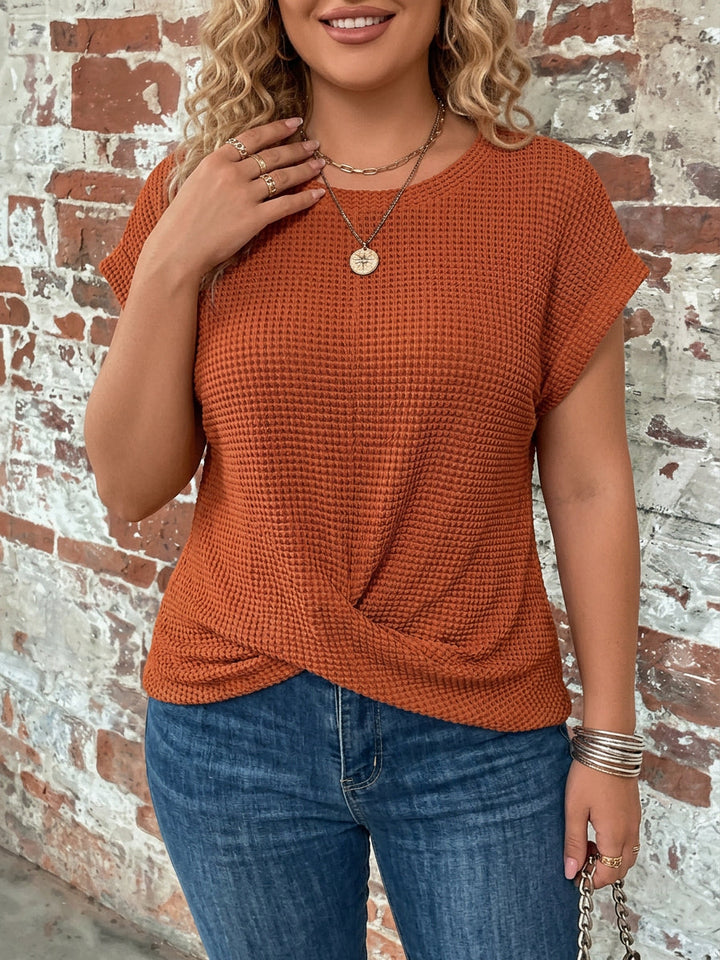Nadya | Vaffelstrikket Casual T-shirt