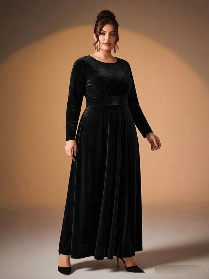Maia | Langærmet Velour Maxi Kjole