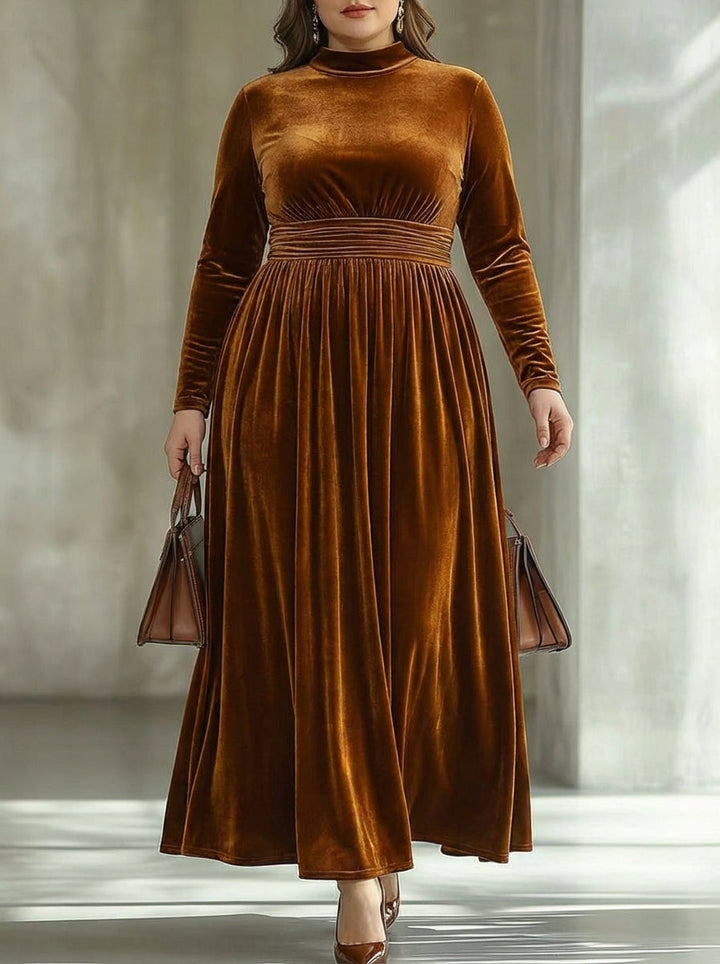 Isabeau | Plisseret Velvet Maxi Kjole