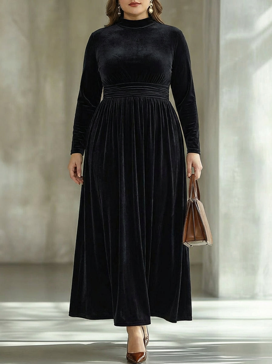 Isabeau | Plisseret Velvet Maxi Kjole