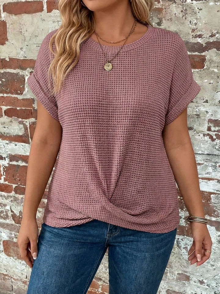 Nadya | Vaffelstrikket Casual T-shirt