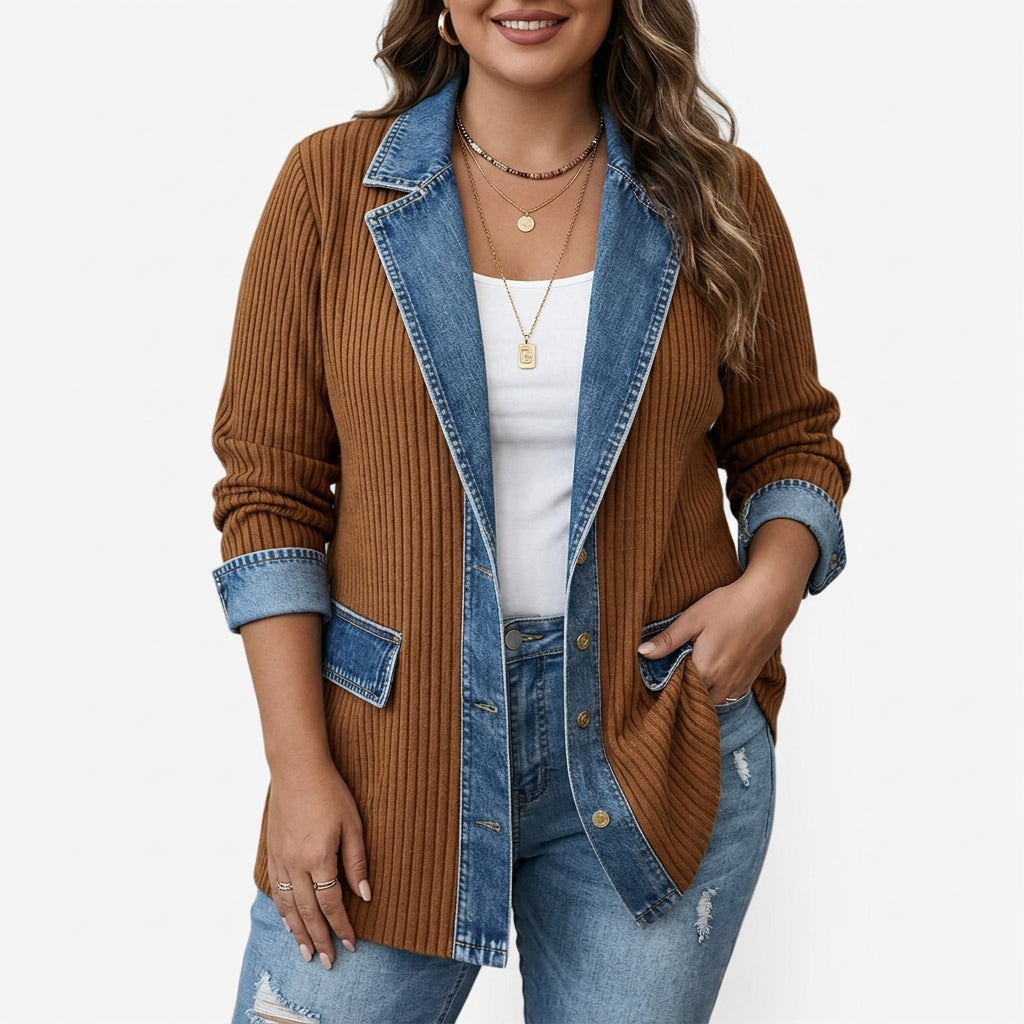 Yuki | Indigo Strikket Jakke