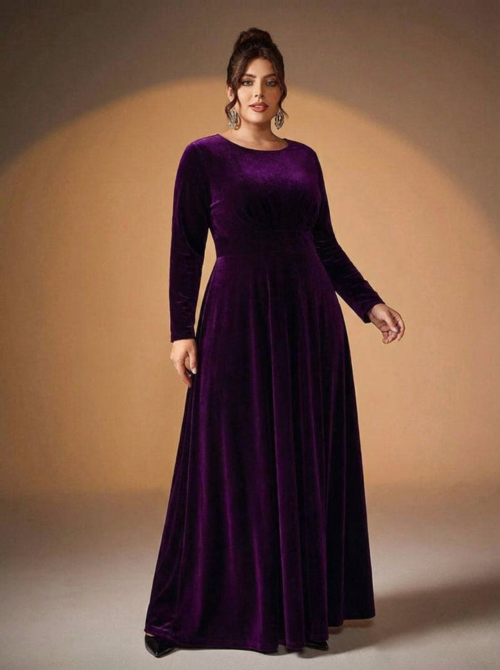 Maia | Langærmet Velour Maxi Kjole