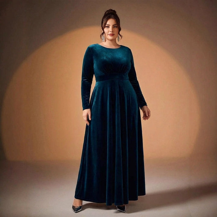 Maia | Langærmet Velour Maxi Kjole