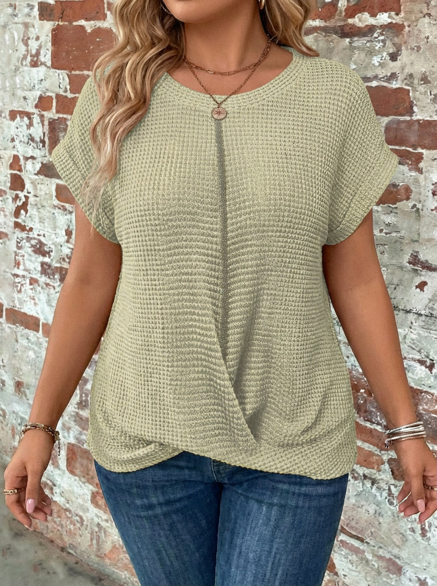 Nadya | Vaffelstrikket Casual T-shirt