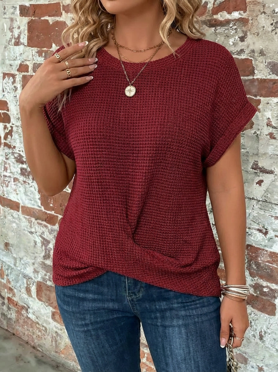 Nadya | Vaffelstrikket Casual T-shirt