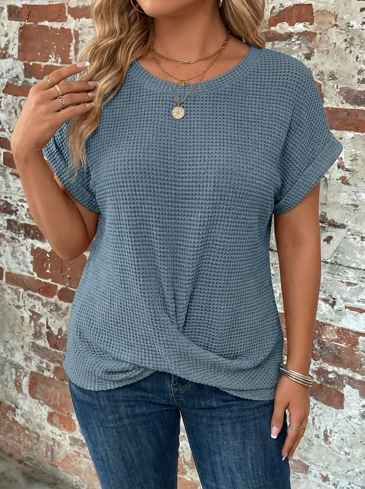Nadya | Vaffelstrikket Casual T-shirt