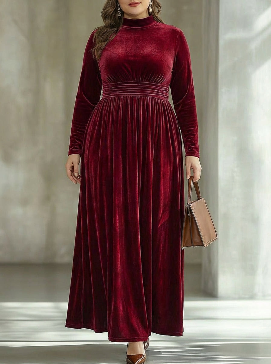 Isabeau | Plisseret Velvet Maxi Kjole