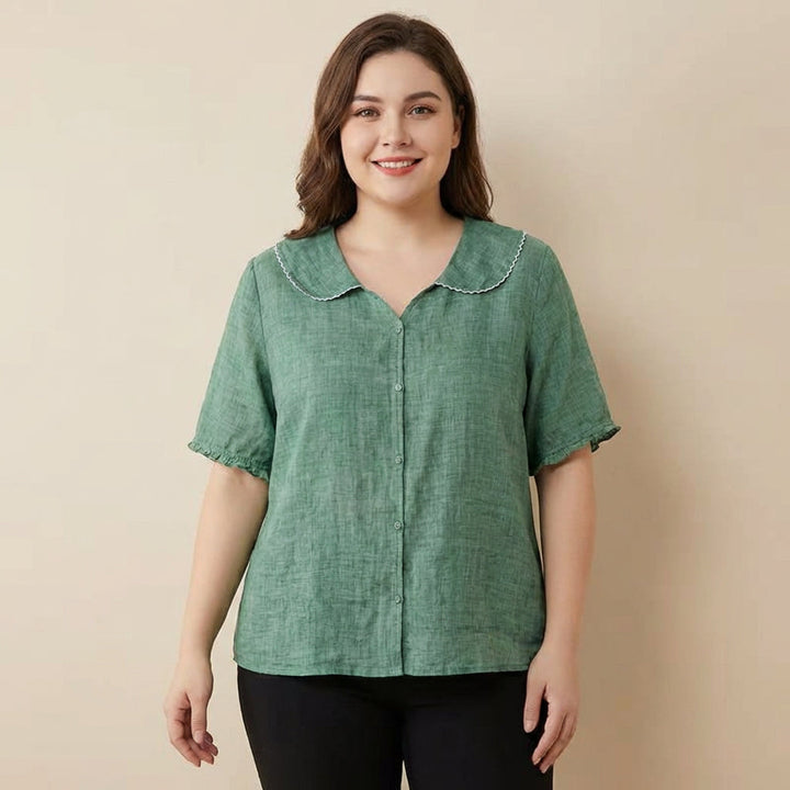 Calliope | Vintage Bluse med Knapdetalje