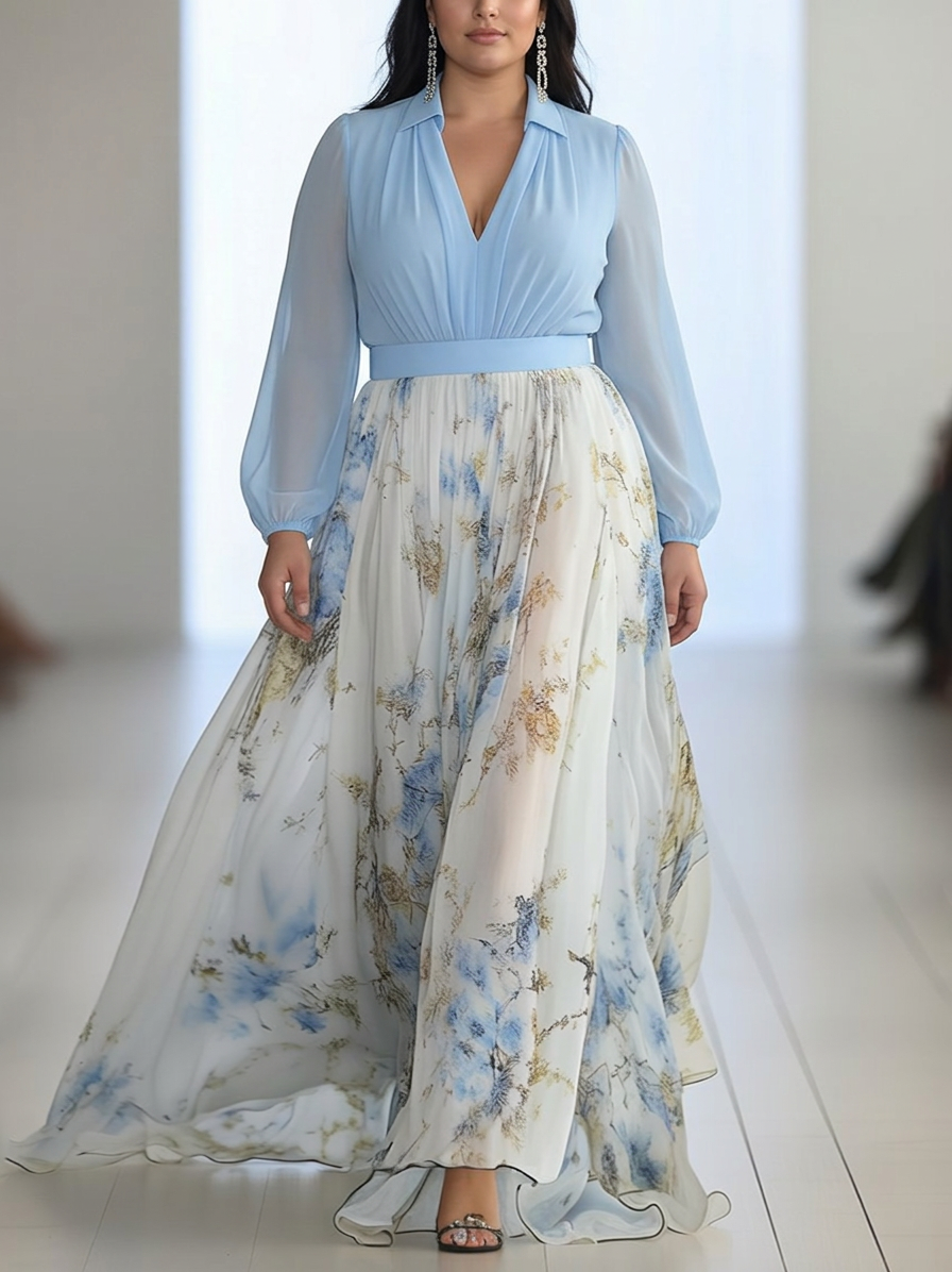 Alessia | Smuk Maxi Kjole med Blomsterprint