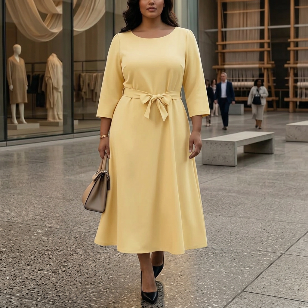 Romaine | Elegant Lantern Sleeve Dress