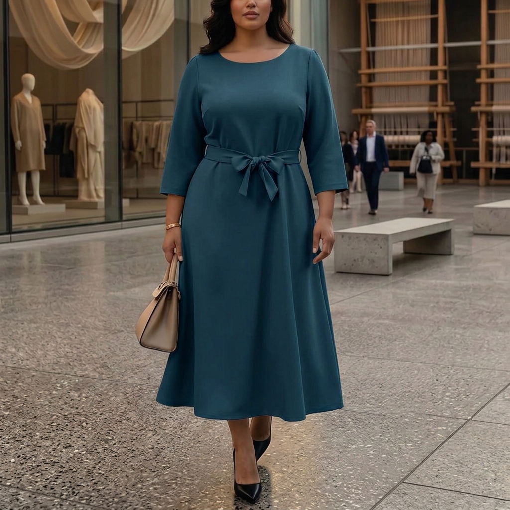 Romaine | Elegant Lantern Sleeve Dress