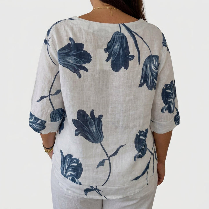 Junia | Elegant Blomstret Bluse