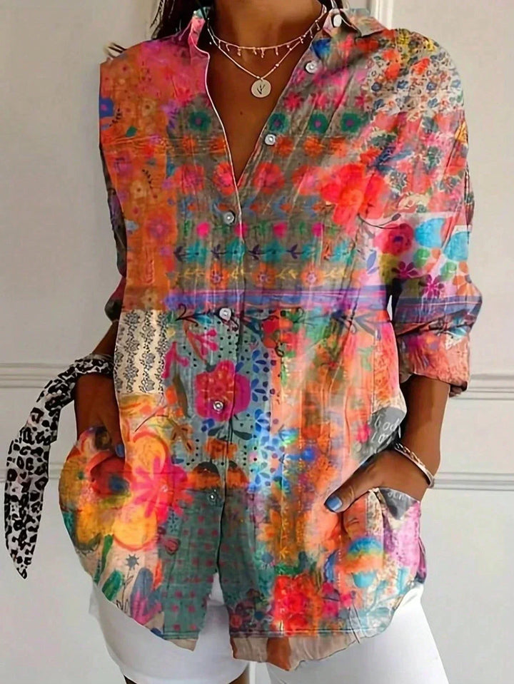Selma | Farverig Bluse med Legende Print