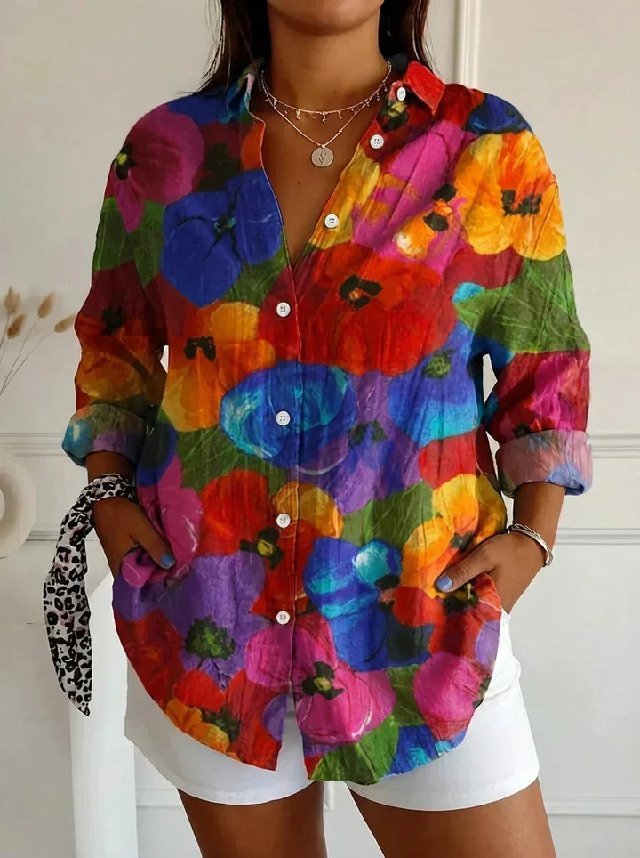 Selma | Farverig Bluse med Legende Print