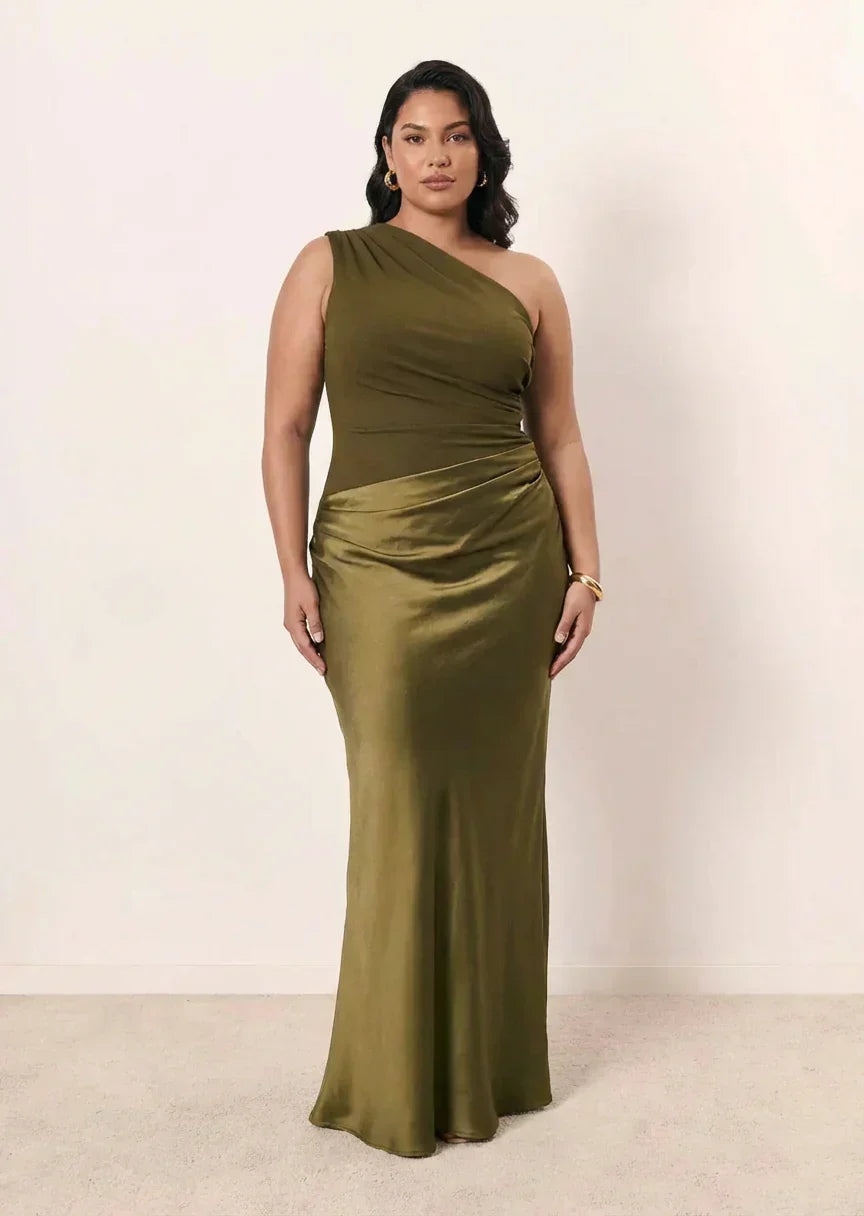 Floriane | Maxi Kjole med Guilt i Satin