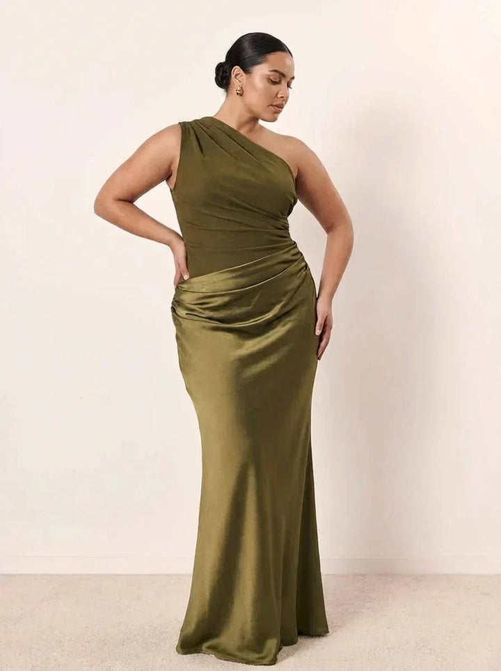 Floriane | Maxi Kjole med Guilt i Satin