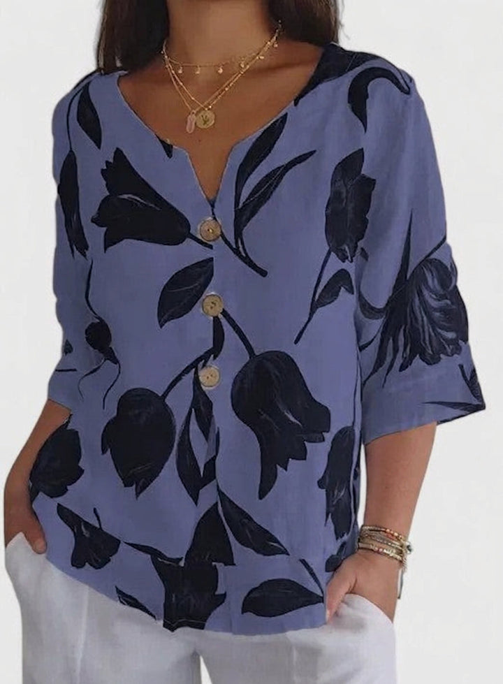 Junia | Elegant Blomstret Bluse