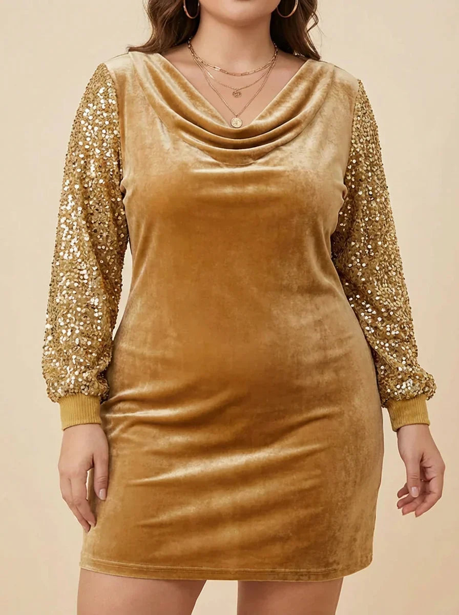 Juna | Velvet Sparkle Sleeve Dress