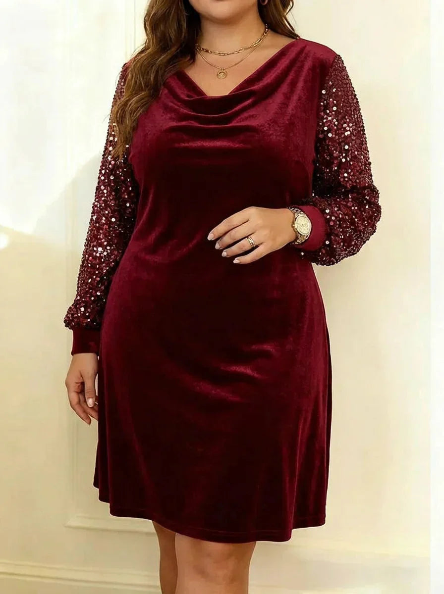 Juna | Velvet Sparkle Sleeve Dress