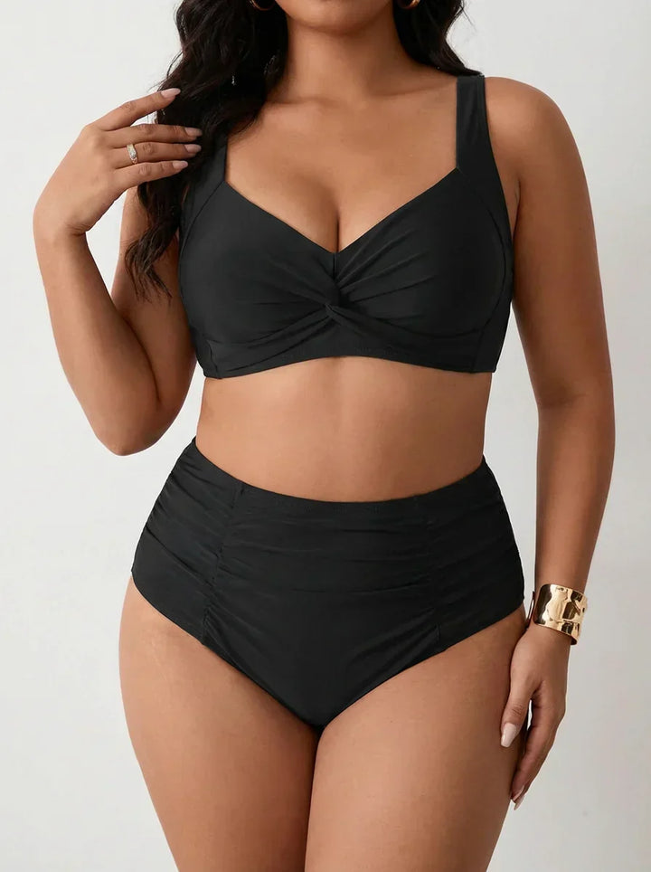 Ingrid | Bandeau Bikini med Samlet Stof