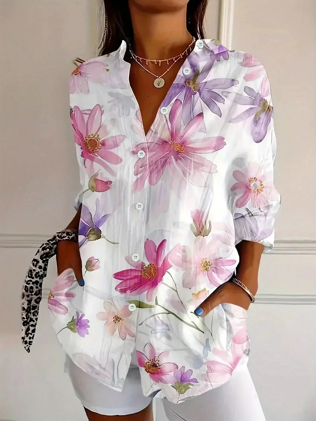 Selma | Farverig Bluse med Legende Print